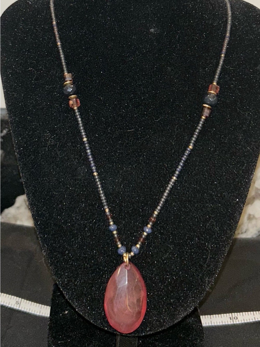 J. Jill Pink Teardrop Pendant Beaded Necklace
